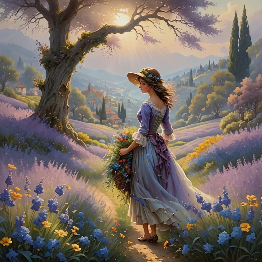 Lavender Field Dream: Woman in Provence