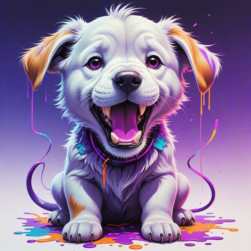 Vibrant Neon Purple Abstract Art