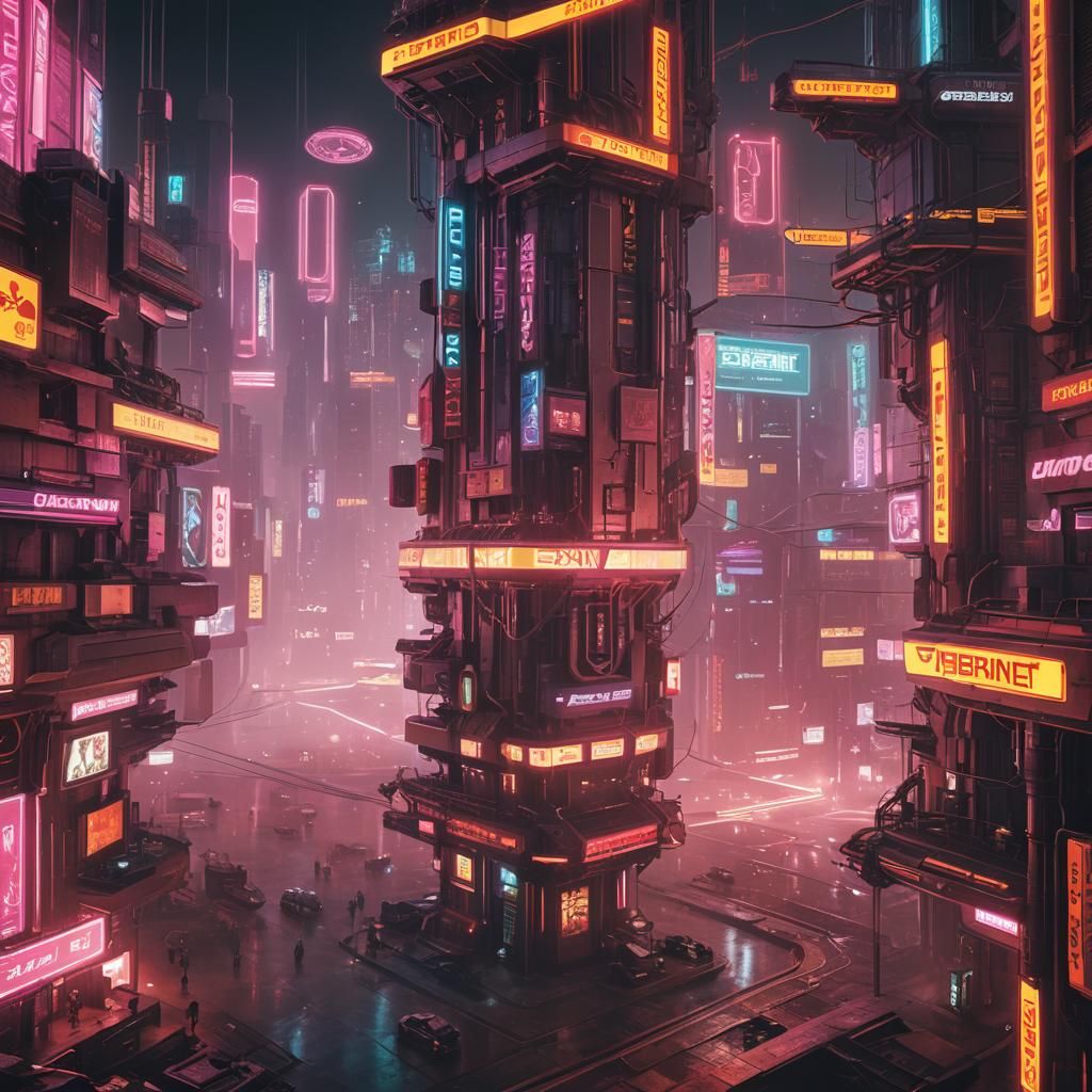 Cyberpunk Overmind Hub Matrix in Neon Style