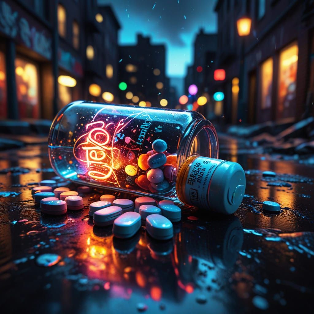 Illuminated Pills: Graffiti Art in Urban Style