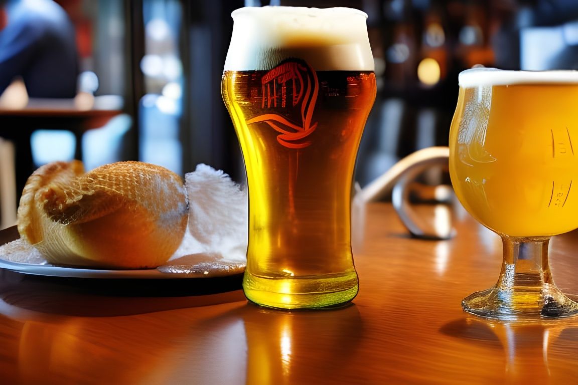 Beer with Dragon Design in Paris Café