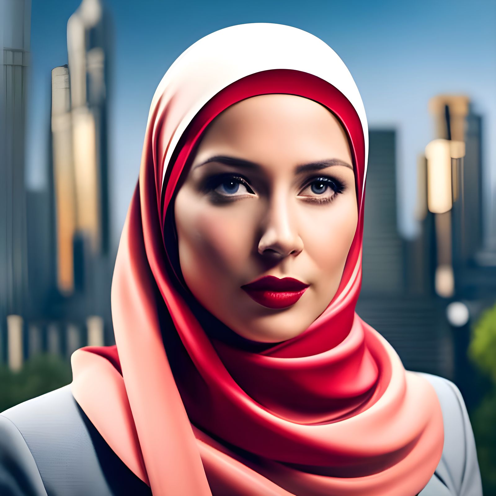 Hyperrealistic Portrait of Woman in Hijab