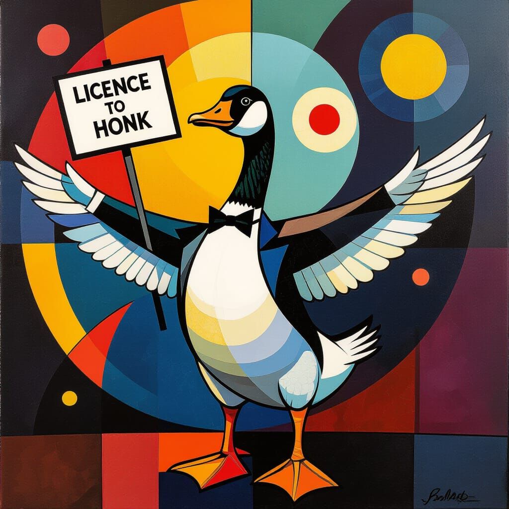 James Bond Goose with 'License to Honk' Sign