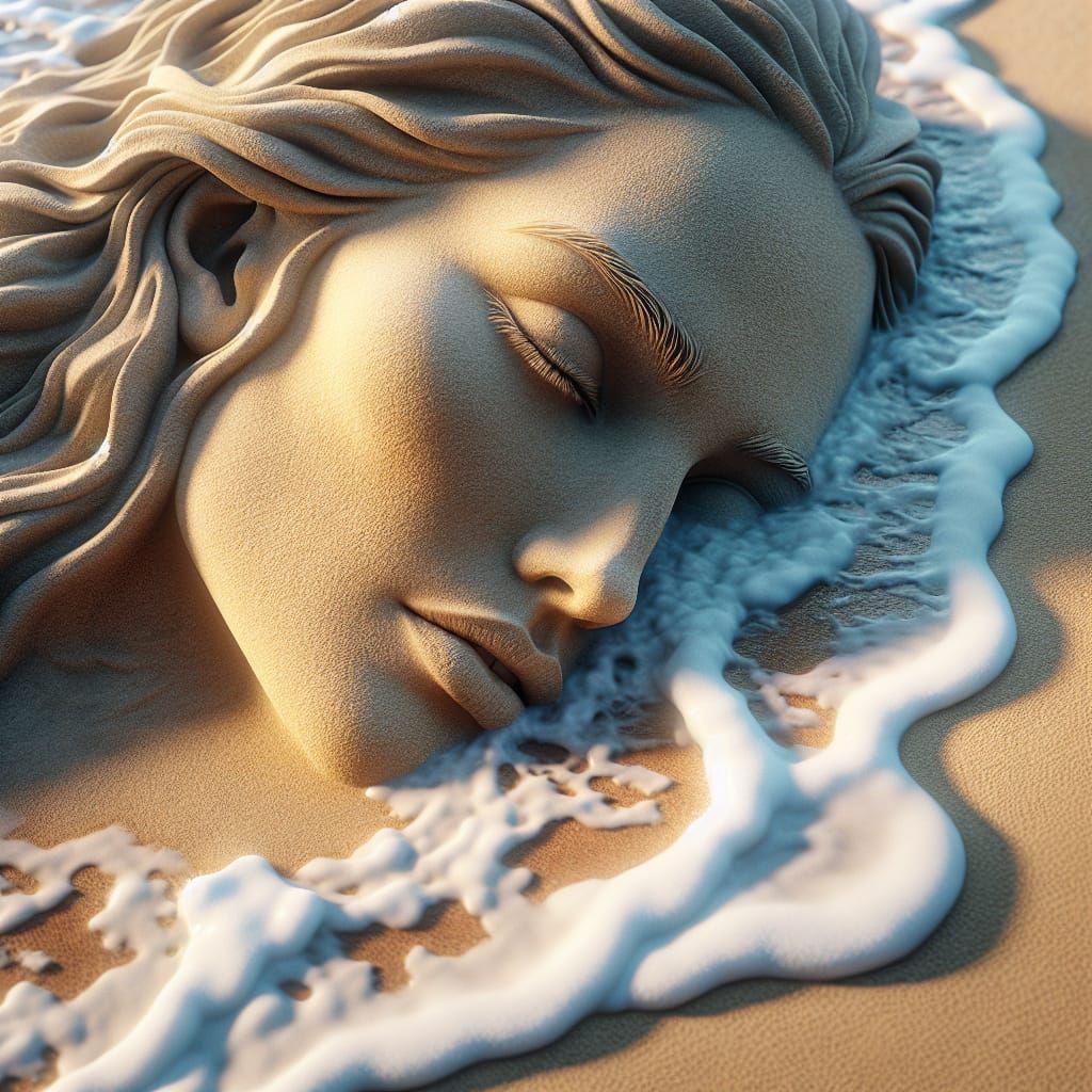 Sand Woman: Fleeting Beauty in Matte Painting