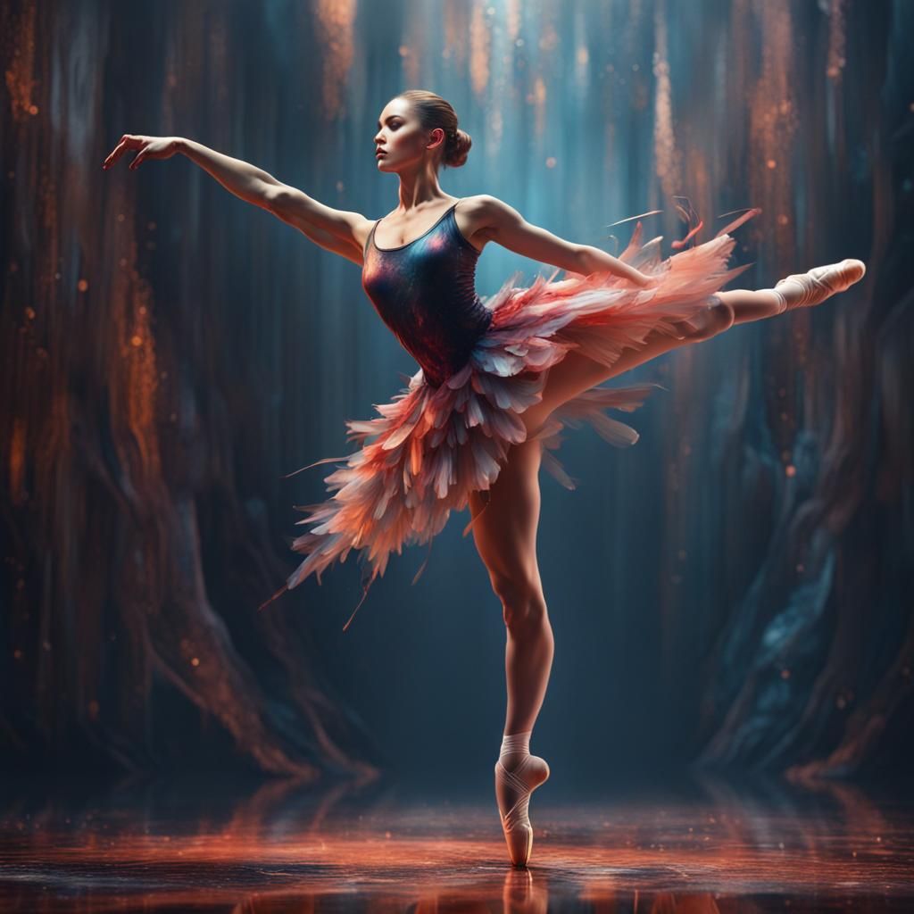 Abstract Ballerina in Detailed Matte Painting