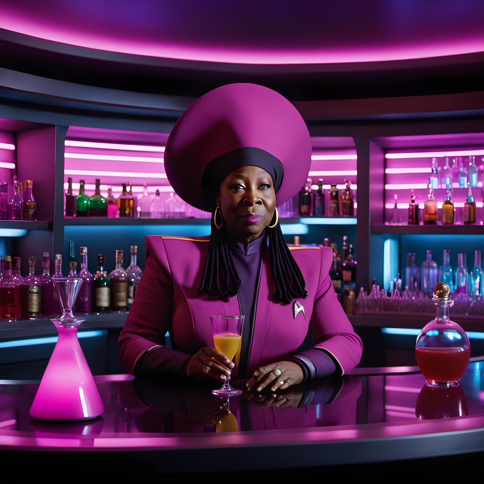 Guinan in Ten Forward