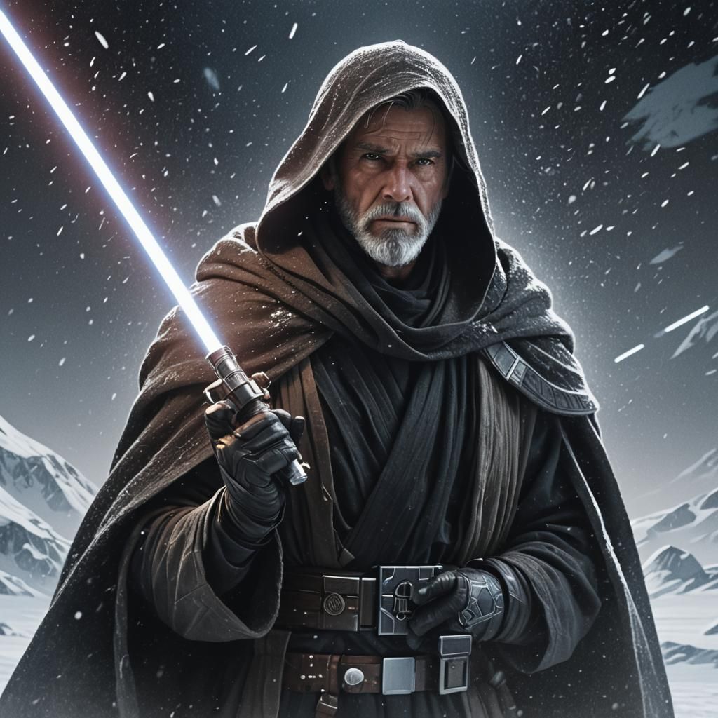 Jedi Master with Dark Saber on Hoth