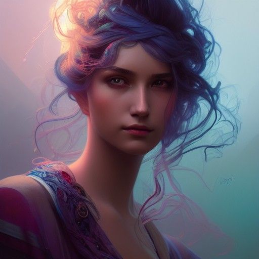 Mystical Girl Portrait in Hyperdetailed Style