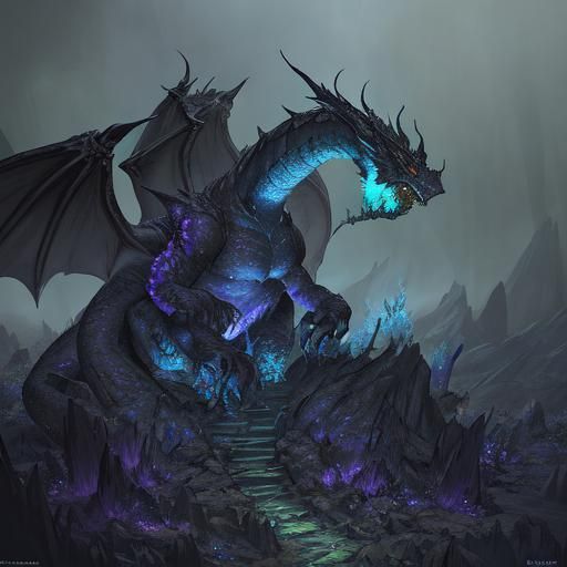 Evil Mist Dragon Stares at Elf Maiden