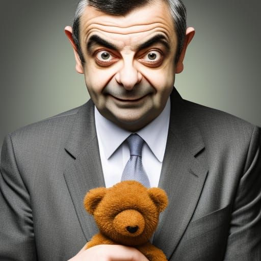 Mr. Bean and Teddy Bear: Professional Portrait