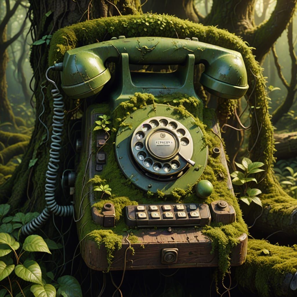 Forest Telephone: An Overgrown Fantasy Art Piece