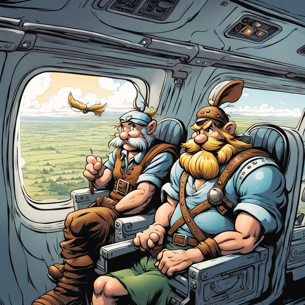 asterix and obelix on the plane