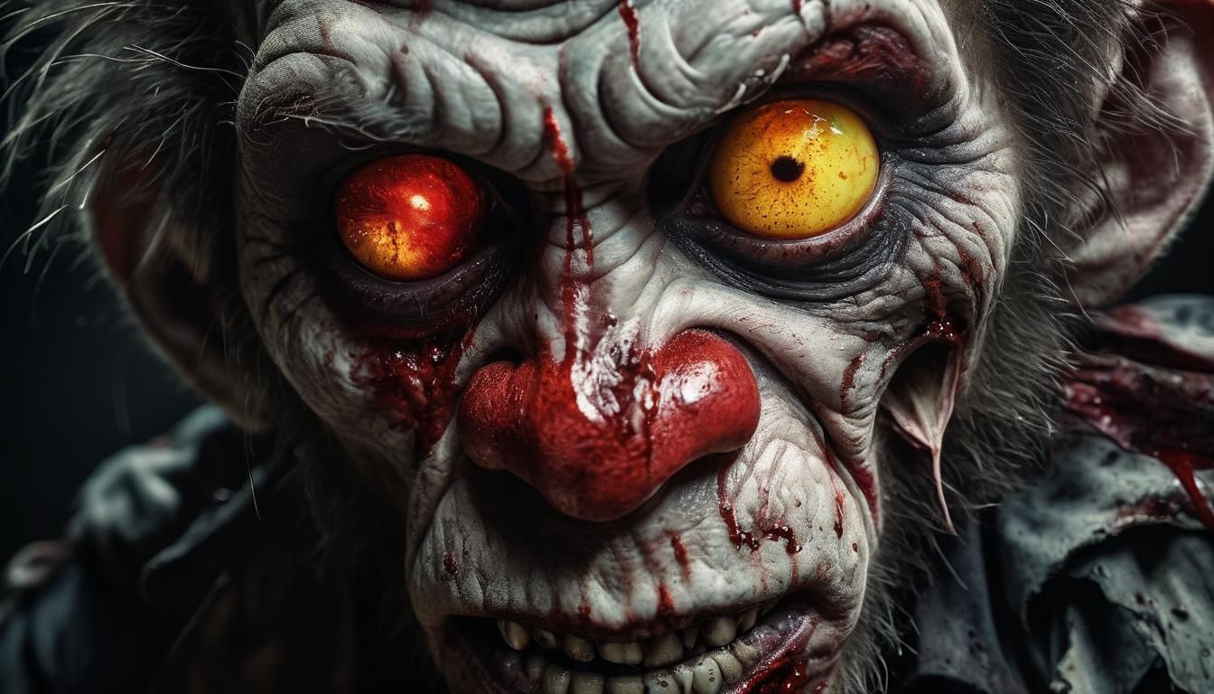 Blood-Soaked Zombie Monkey Clown