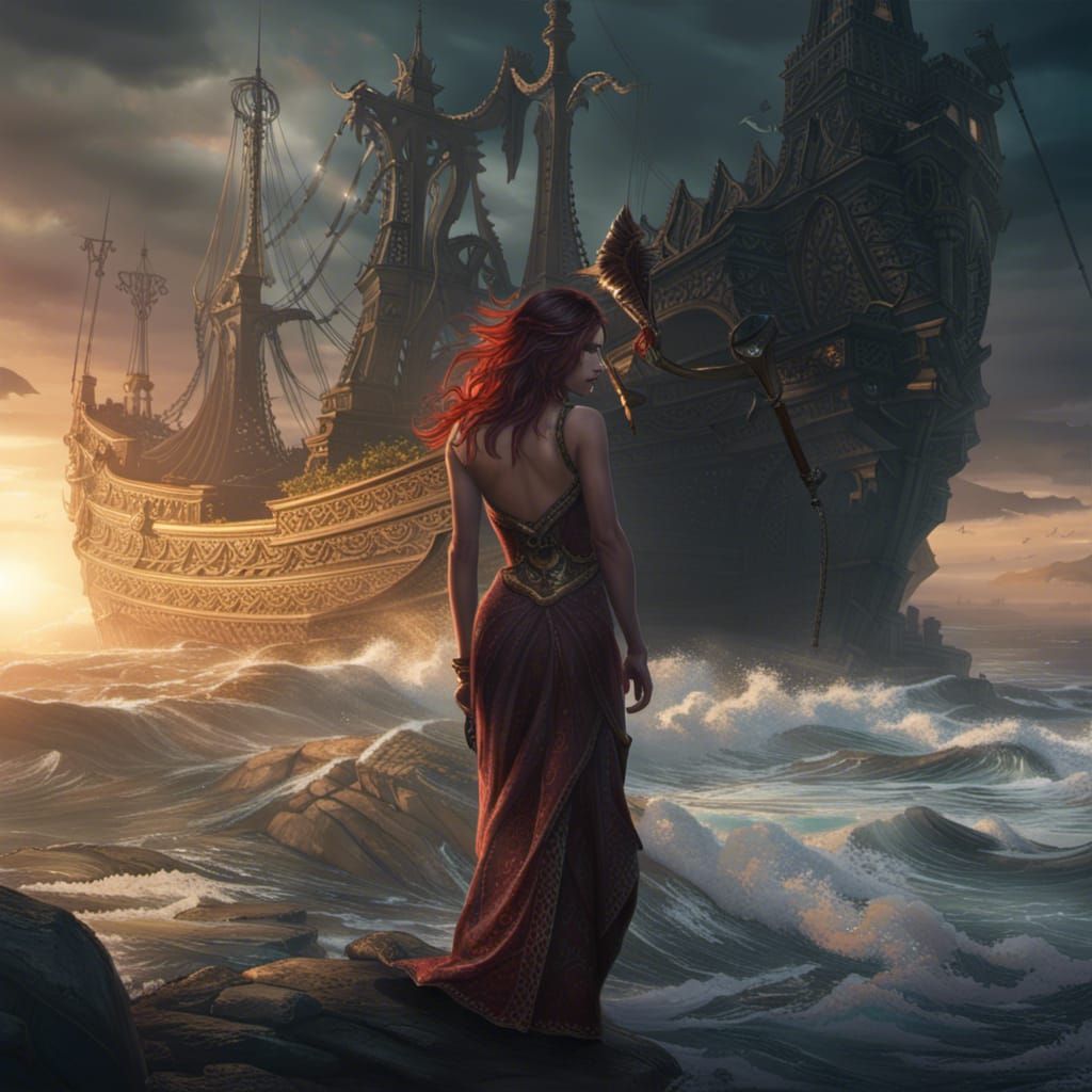 Enthralling Siren in Dark Fantasy Style