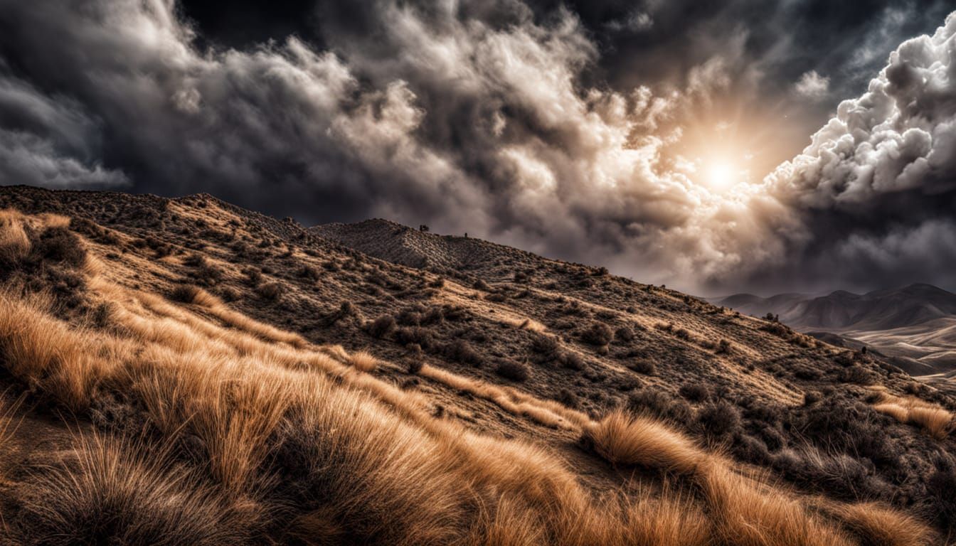 Winds of the Santa Ana: Hyperrealistic Cinematic Scene