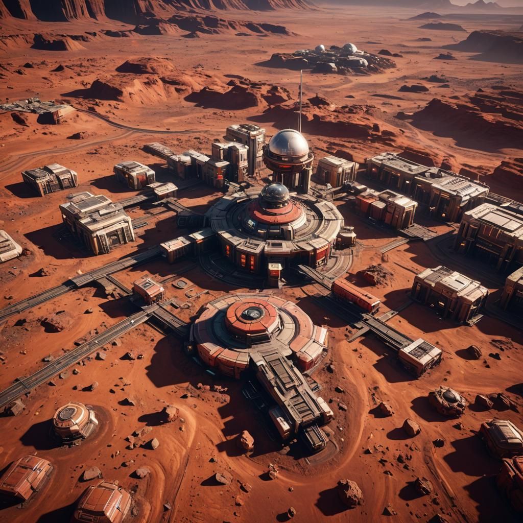 Martian Station: 3D Render in Cinematic Style