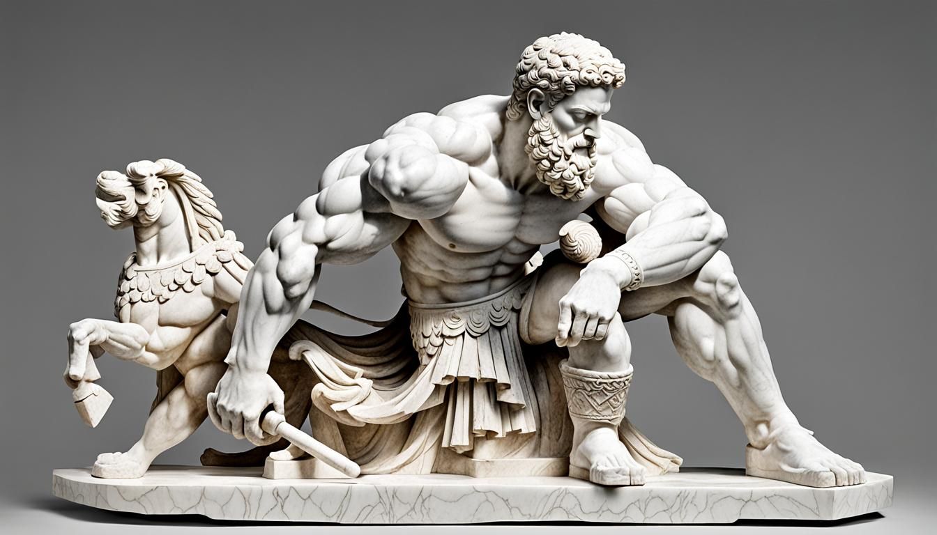 Classical Marble Statue of Herakles