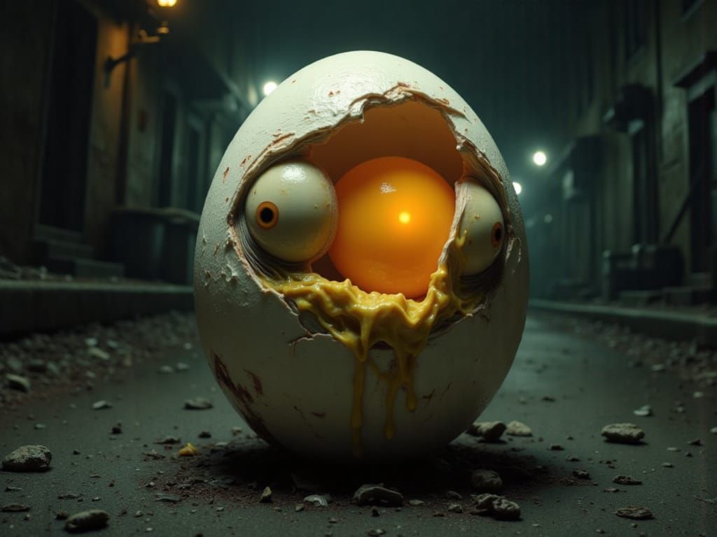 Egg Zombie with Scrambled Egg Inside