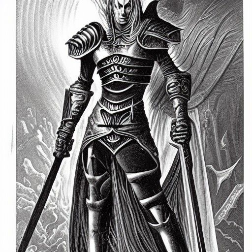 Elric of Melnibone in Classic Fantasy Art Style