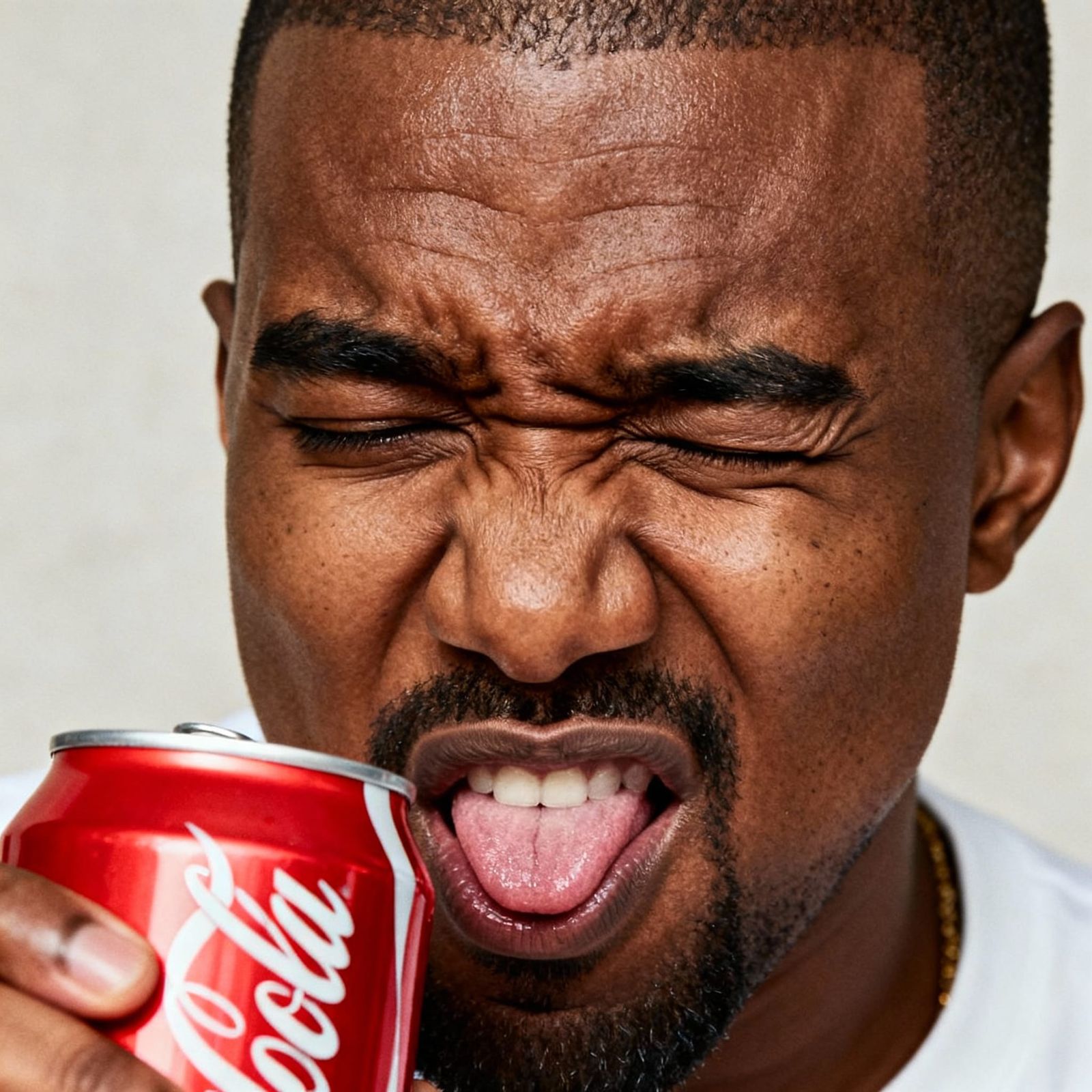 Kanye West Grimaces After Tasting Bitter Coca-Cola