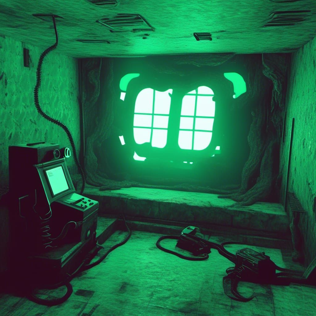 Submechanophobia in Retro Game Style Horror Scene