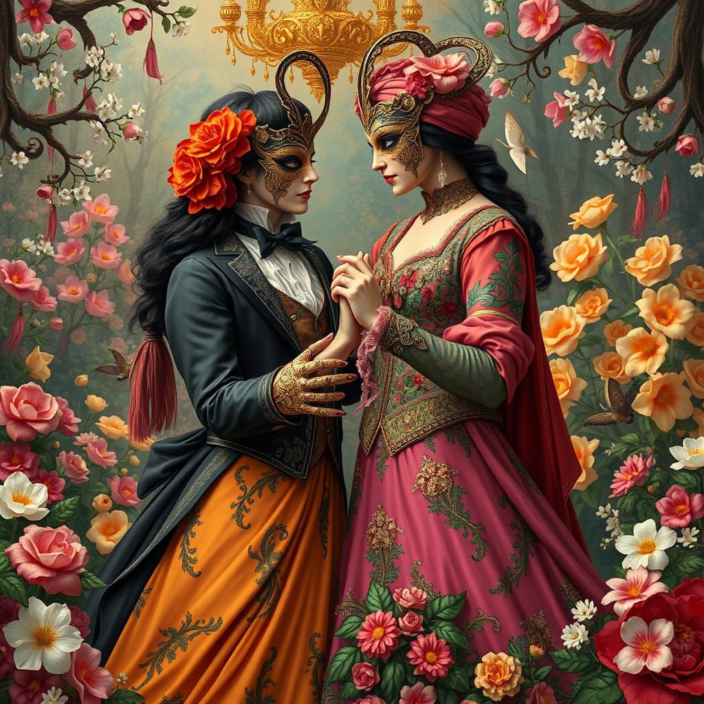 Edwardian Pagan Aristocrats Dance at Imbolc Masquerade Ball