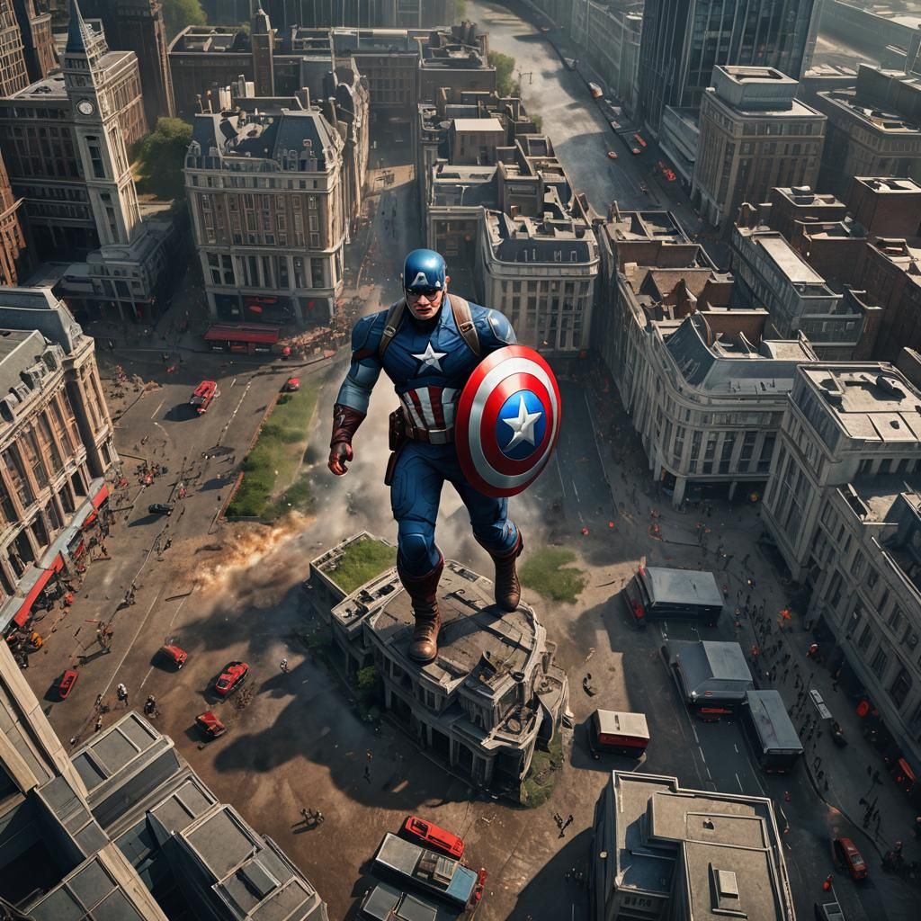 Captain America in London: Hyperrealistic Art