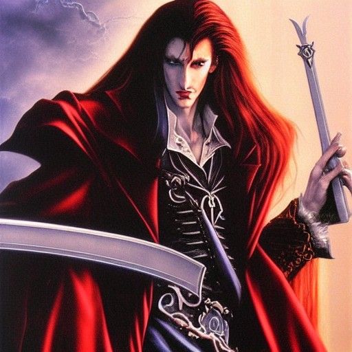 Alucard in Oil Painting Style