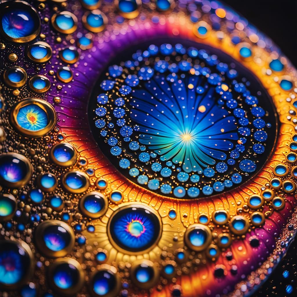 Moonbow Astral Galaxy in Liquid Acrylic Kintsugi Style