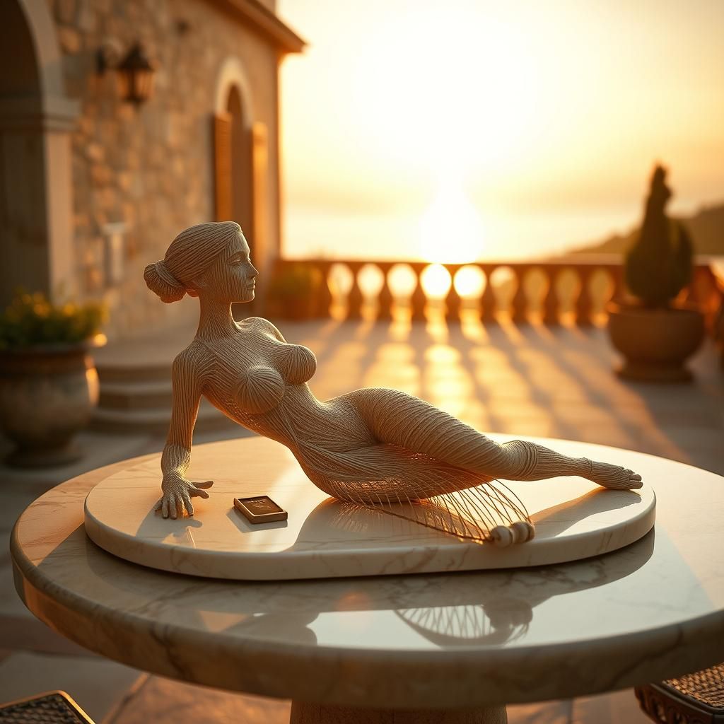 Mikado Stick Sculpture in Surrealist Style