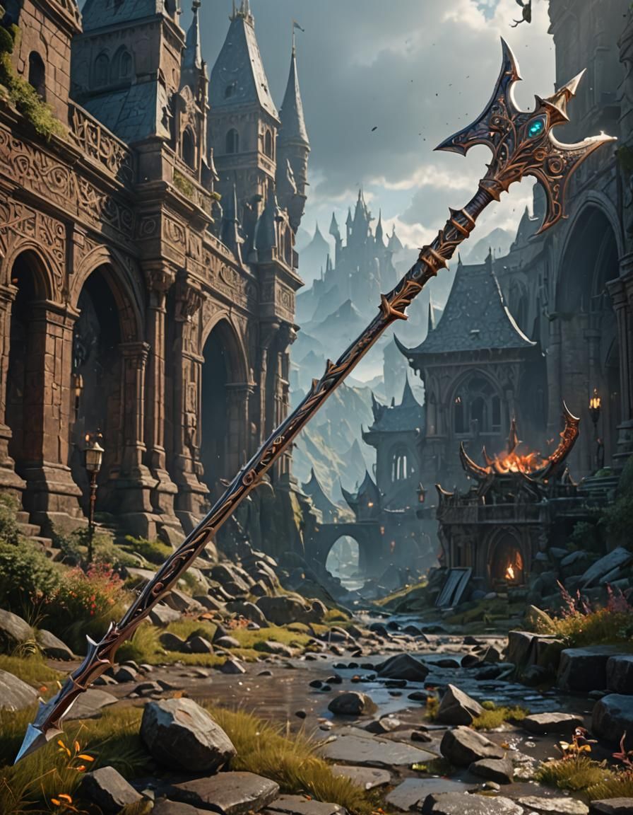 Fantastical Hallberd Weapon Concept Art