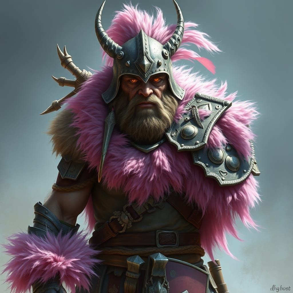 Nordic Warrior in Whimsical Armor