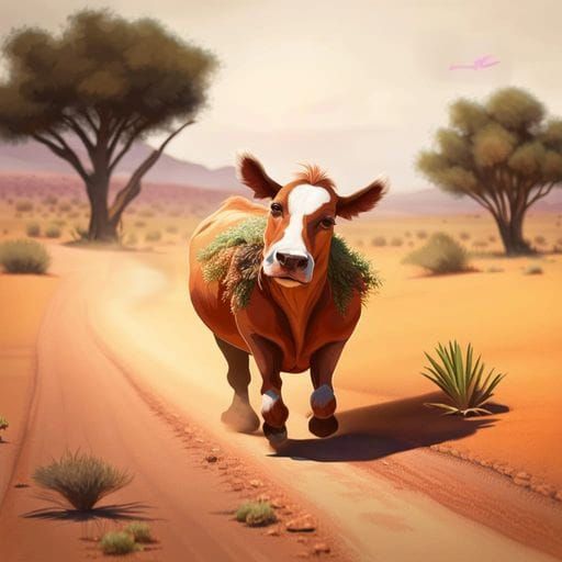 Toddler Cowboy Calf Chase Watercolor Illustration