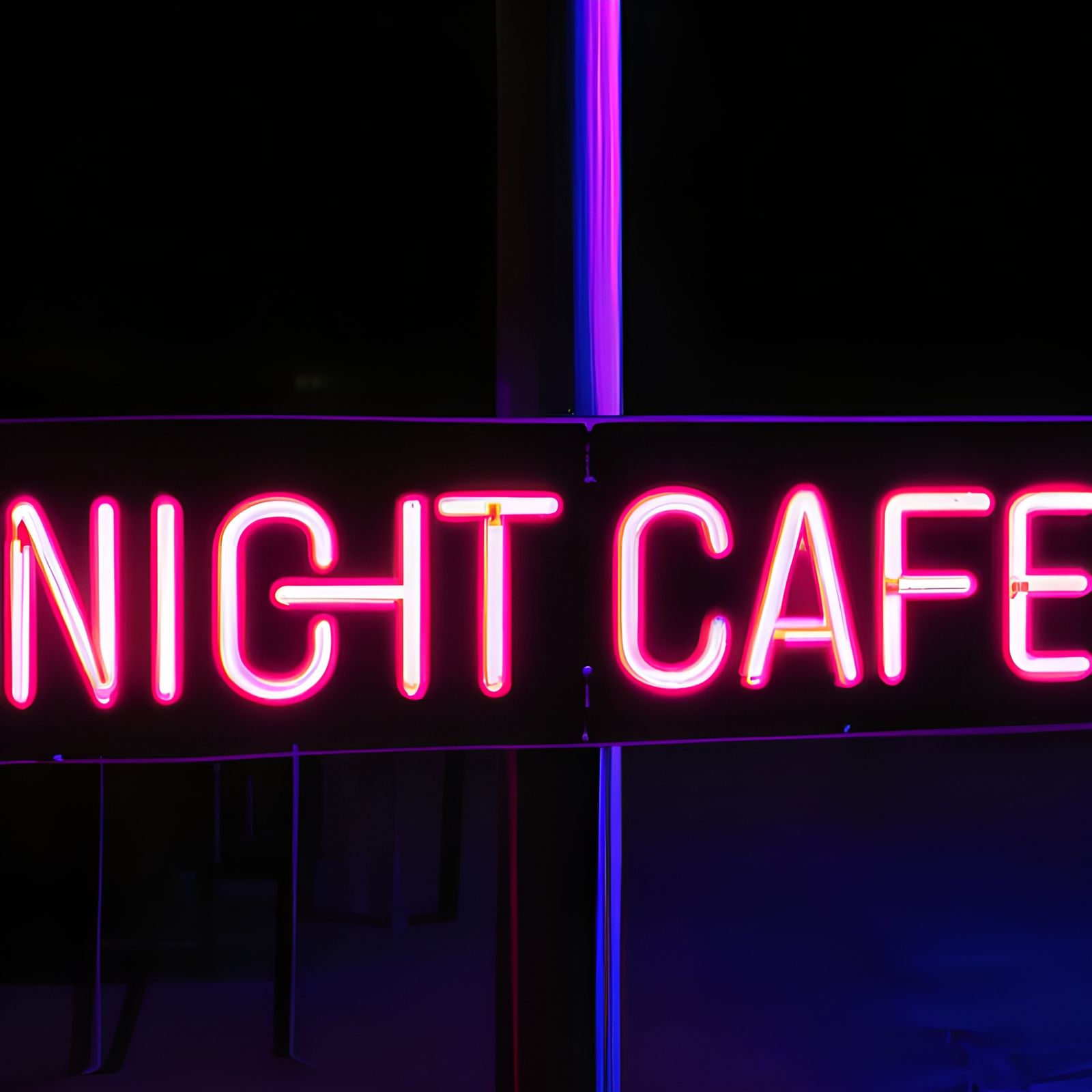 Nightcafe in Neon Lights: A Digital Rendering