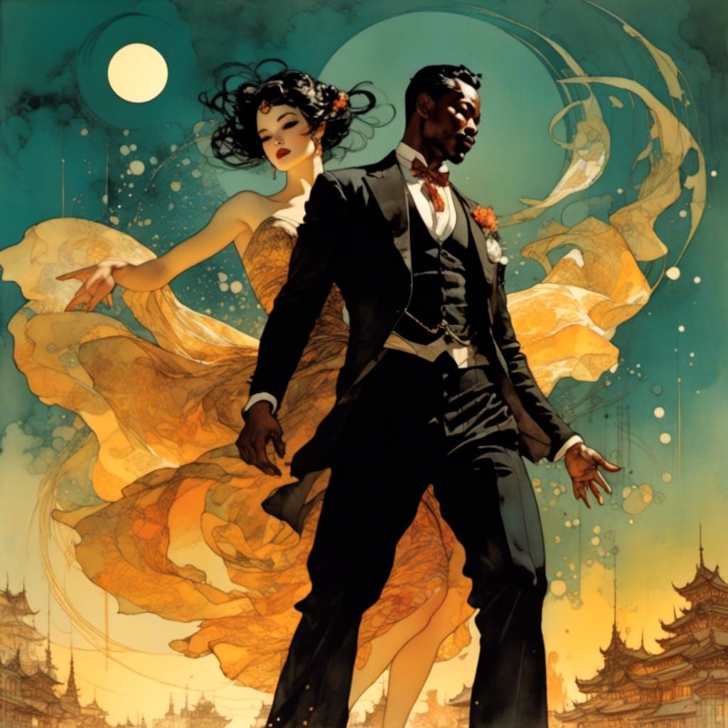 Vibrant Watercolor Painting with 3D Shading