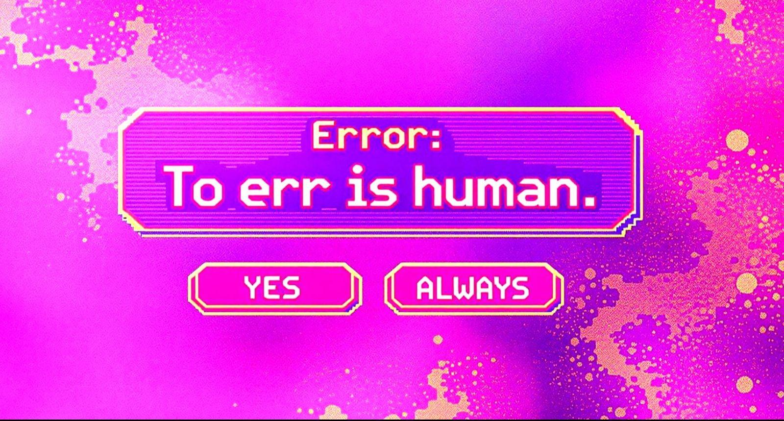 Retro Error Message in Vibrant Pastel Hues