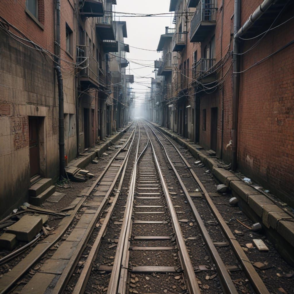 Abstract Lines Converge Towards a Bright Future