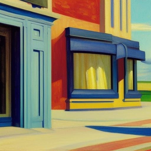 American Landscape in Edward Hopper Style