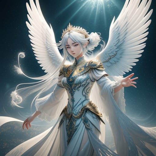 Ethereal Angel Brings Celestial Message in 3D Anime Style