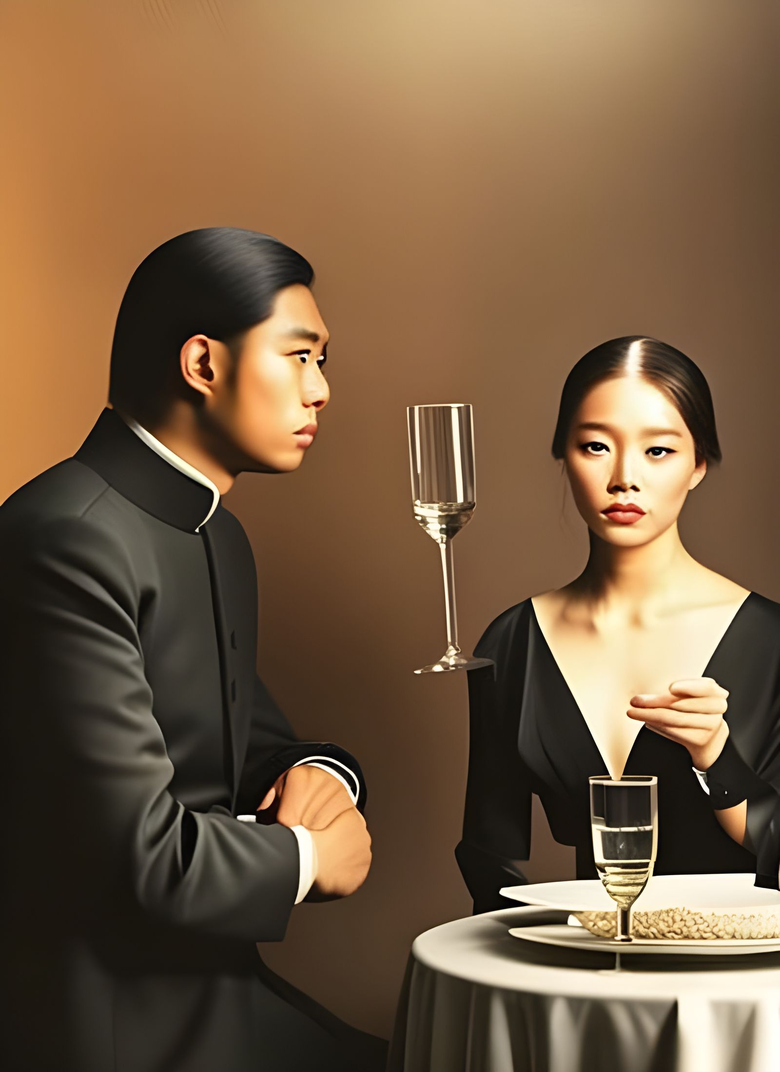 Cafe Scene: Photorealistic Portrait in Ultrarealistic Style