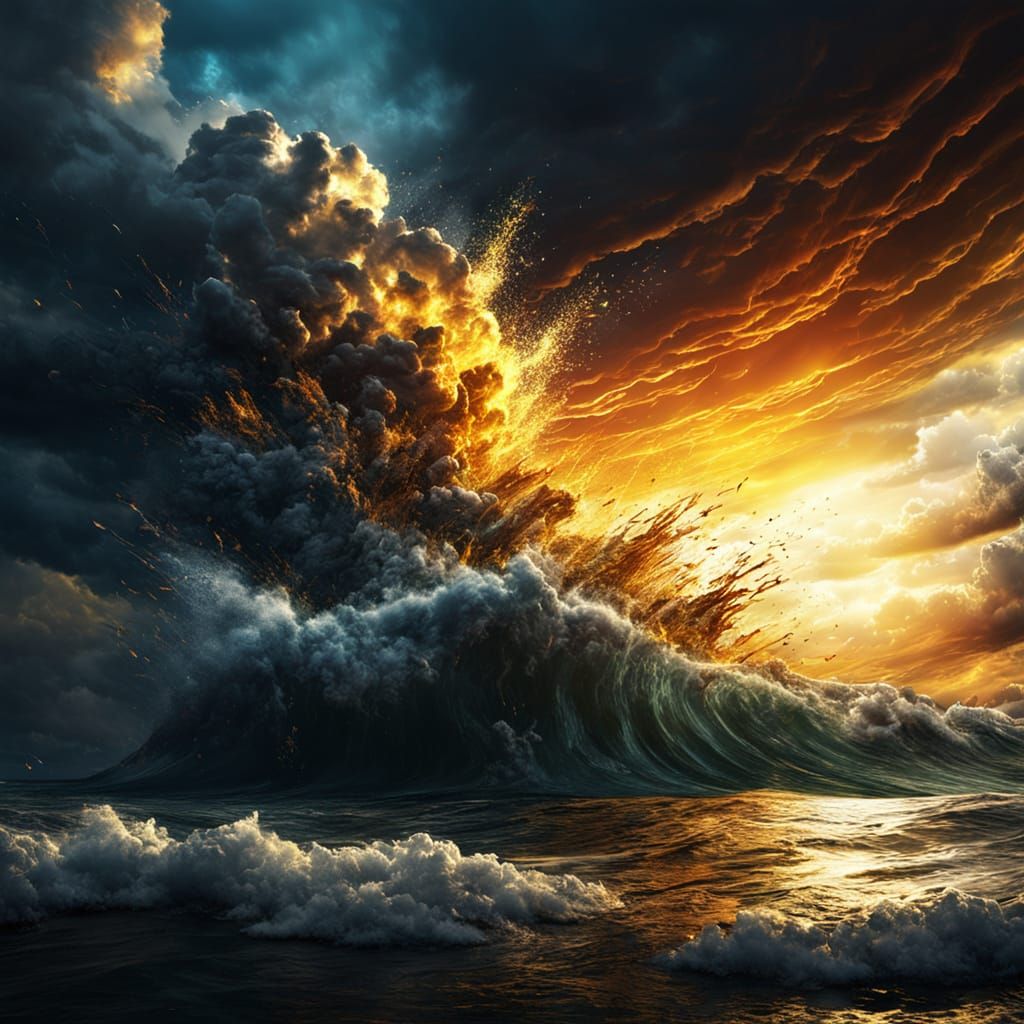 Dramatic Horizon Concept Art with Vibrant Colors