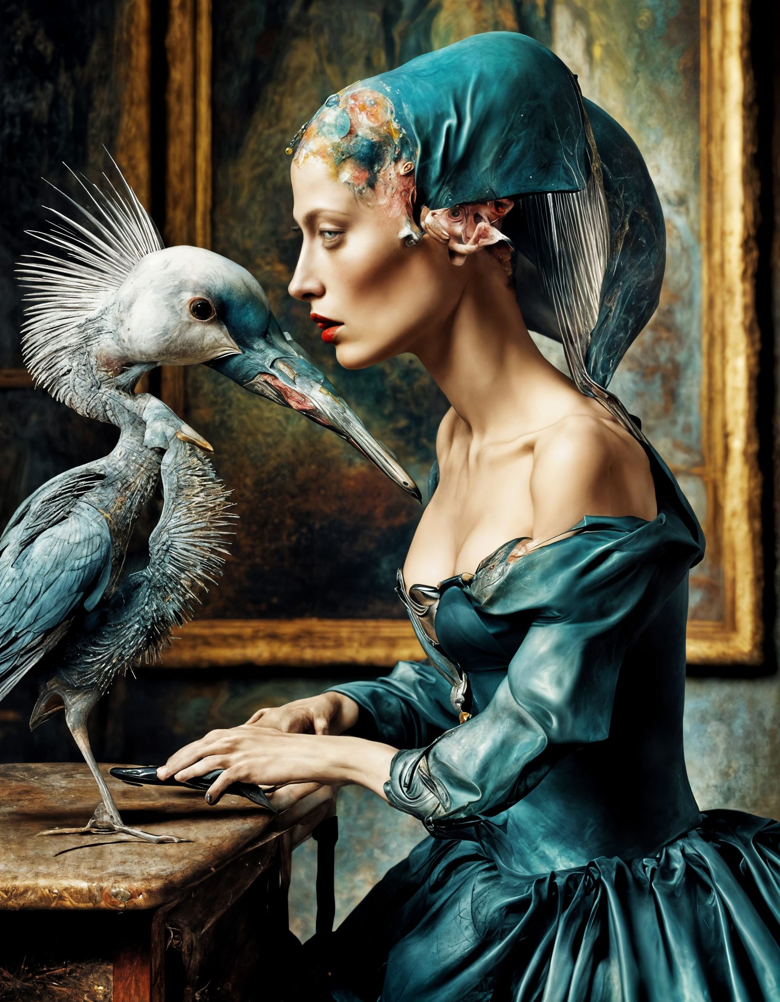 Finishing a note she will attach to 'Jezebel' for clandestine communication with her Love...