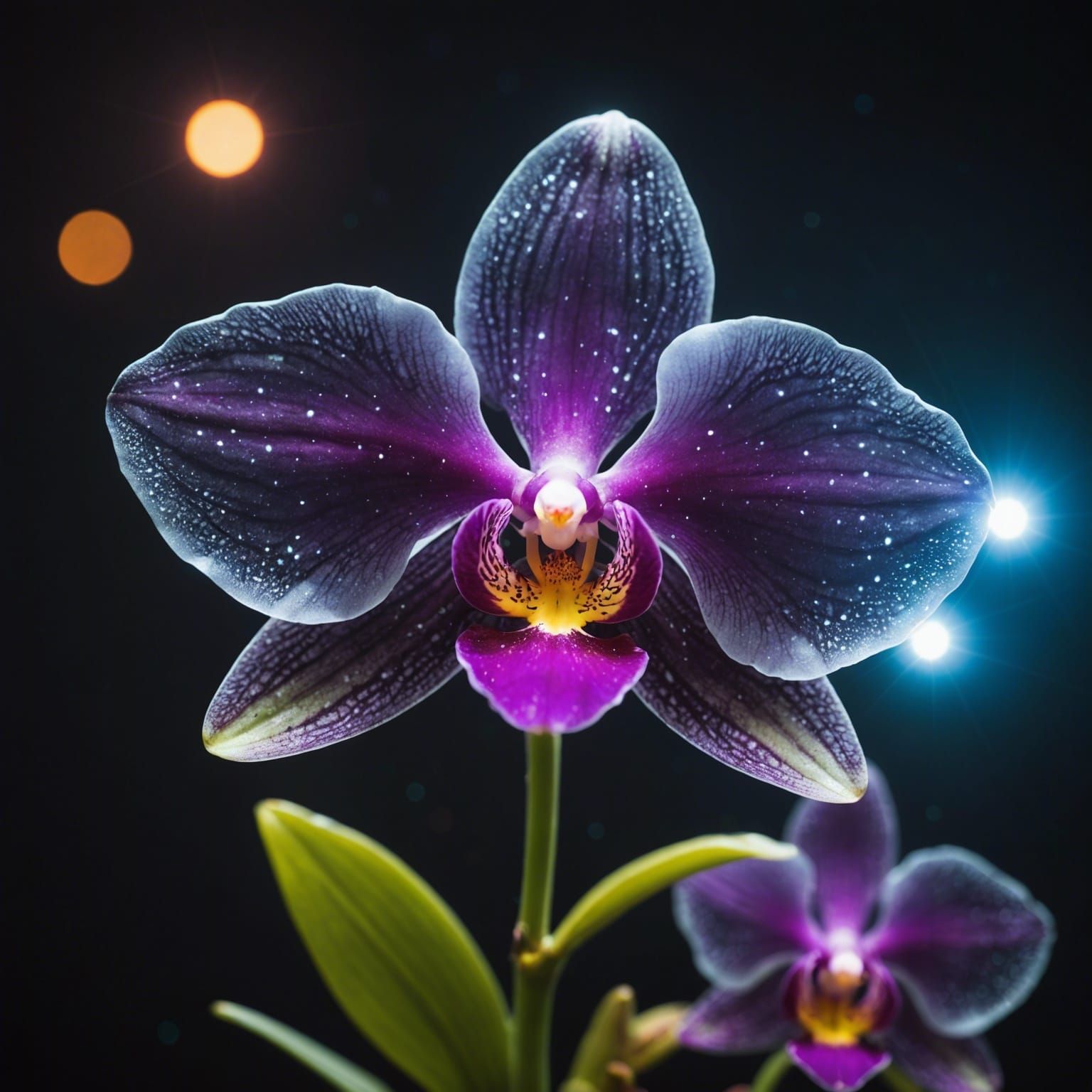 Glass Orchid Nebula Night Double Exposure