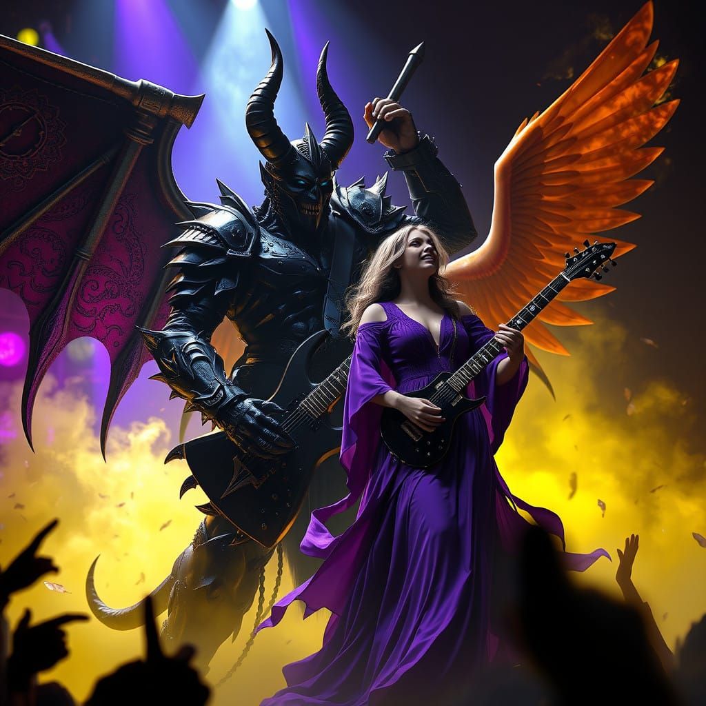 Dark Fantasy Rock Concert in Elegant, Gothic Style
