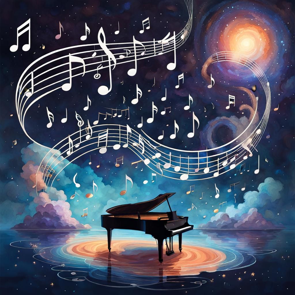 Cosmic Serenade: Floating Musical Notes in Spectrum