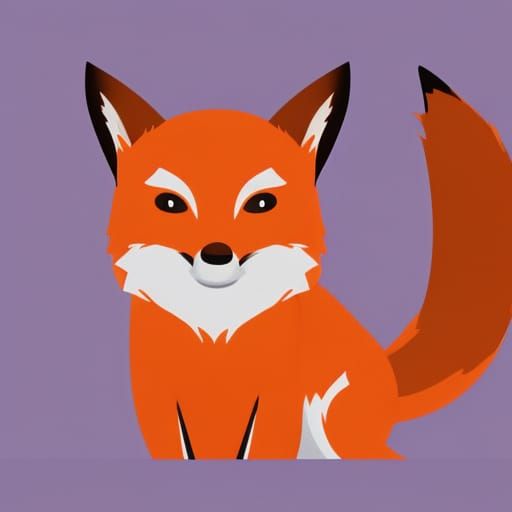 Orange Fox Flat Illustration in Soft Colors