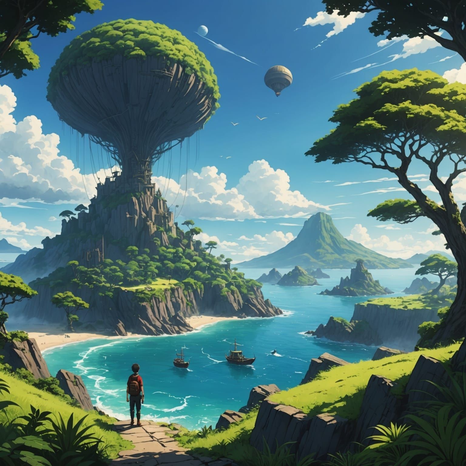 Mysterious Island in Anime/Manga Style