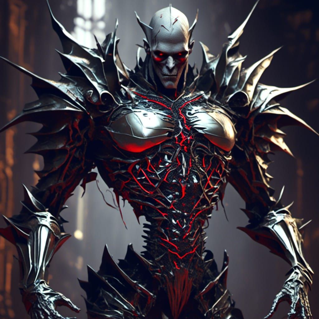 Cyborg Vampire Warrior in Dark Fantasy Style
