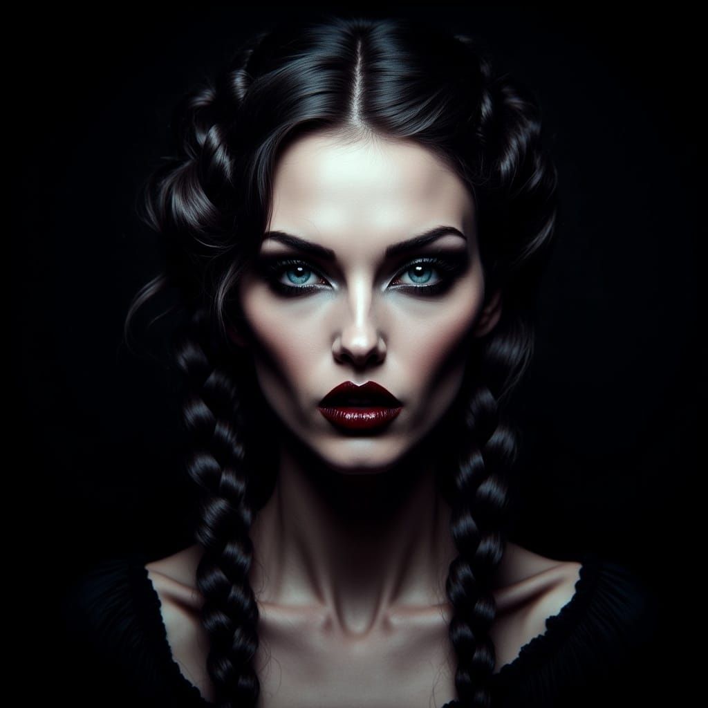 Striking Portrait of a Woman with Braids