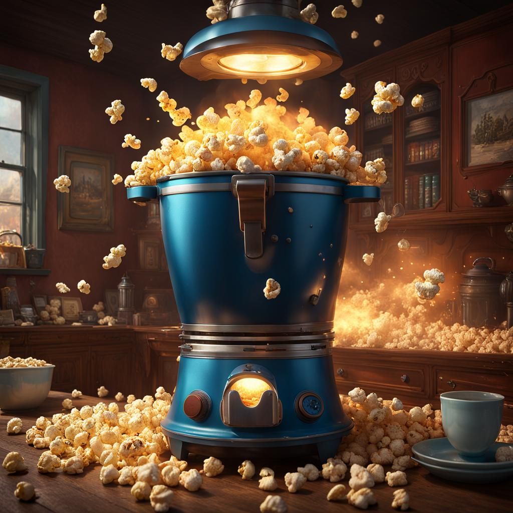 Popcorn Machine Malfunction in Detailed Matte Painting